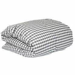 Mille Notti Casella Pussilakana 140x200 Cm, Ivory/Tummanharmaa